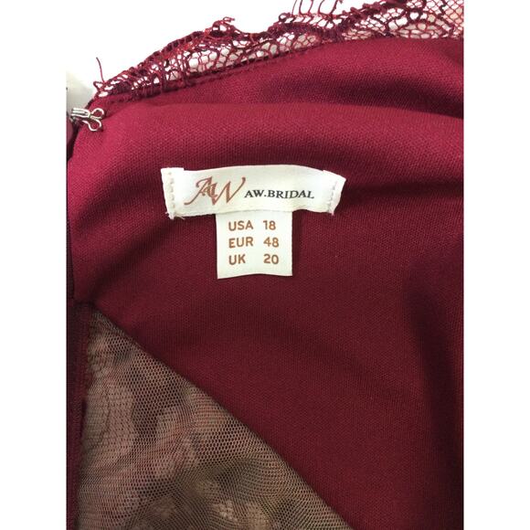 AW BRIDAL 18 2X plus burgundy Natasha evening gala formal party maxi dress B83 - Picture 8 of 9